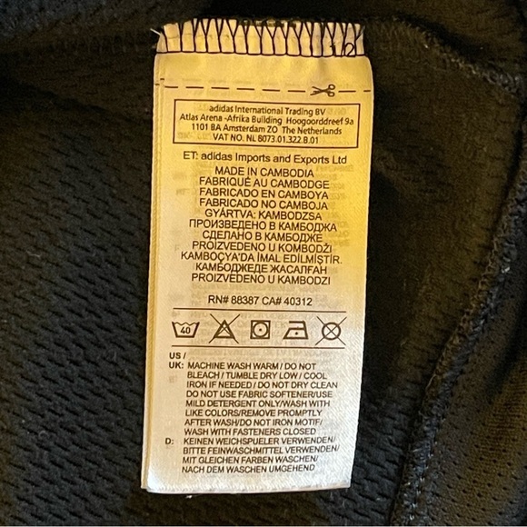 Adidas Black Hoodie With Large White Logo Pullover Sweatshirt Raglan Sleeves - Picture 16 of 16